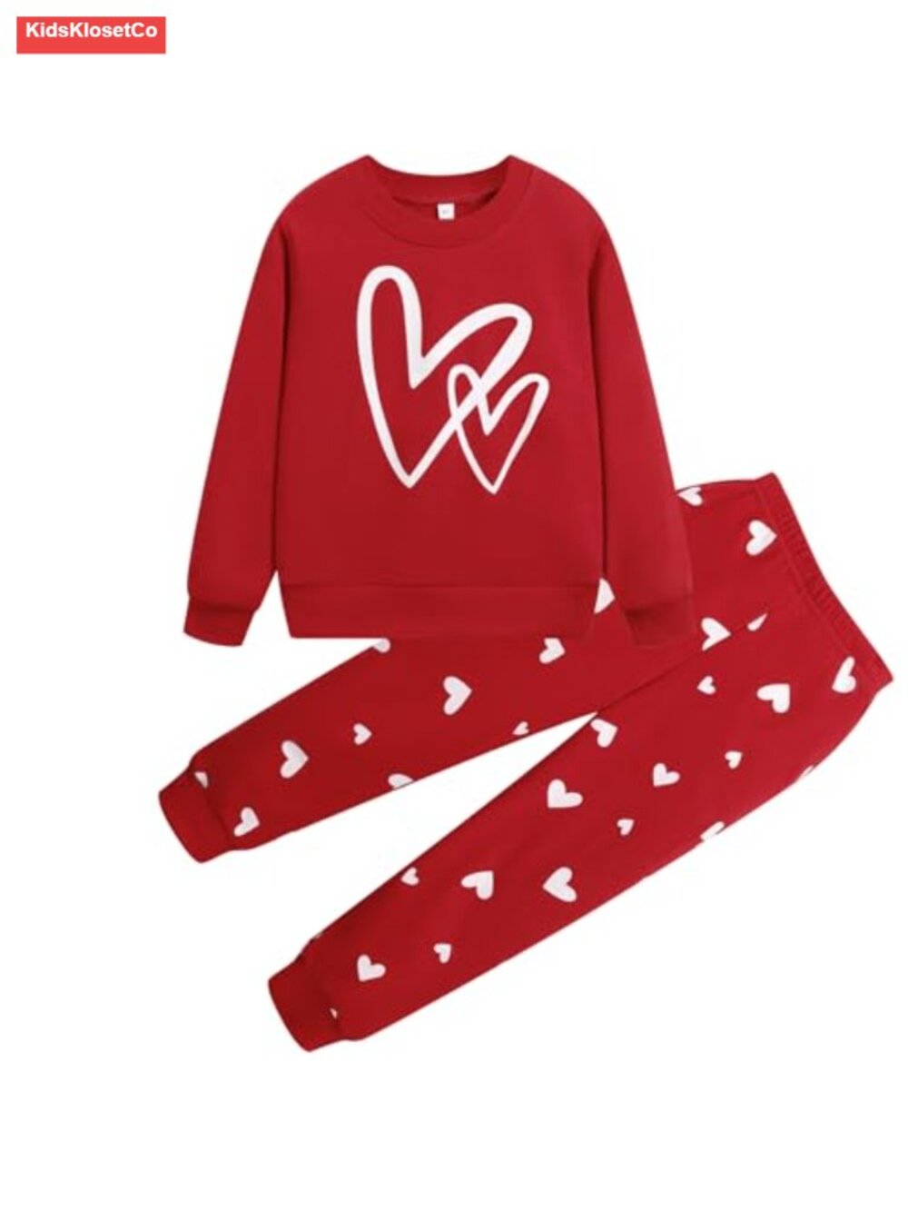 Girls 2-Piece Sweatshirt & Jogger Set, Cotton Blend, Long Sleeve, Animal Print,
